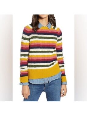1901 Colorful Stripes Preppy Cashmere Sweater